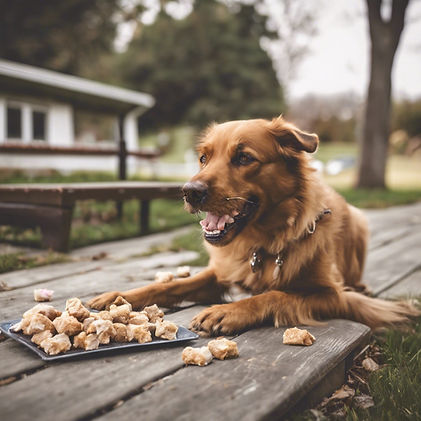 dog eating treats outside.jpg