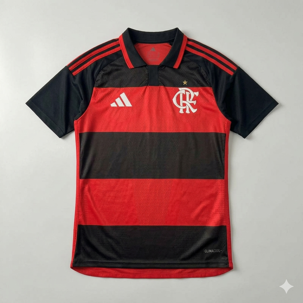 Camisa Flamengo I 26/27 - Torcedor Adidas Masculina - Preta e vermelha