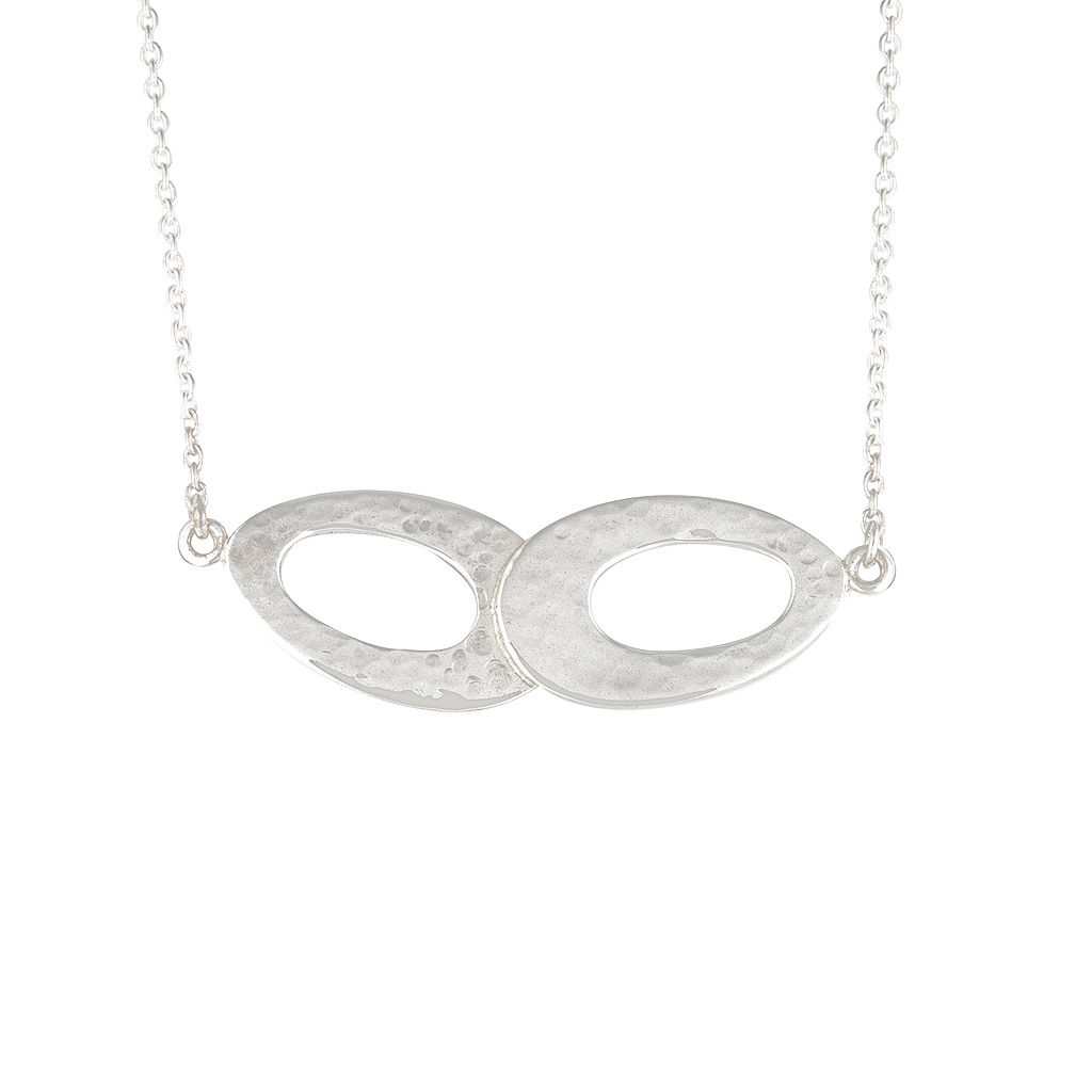 Silver Double Ellipse Necklace