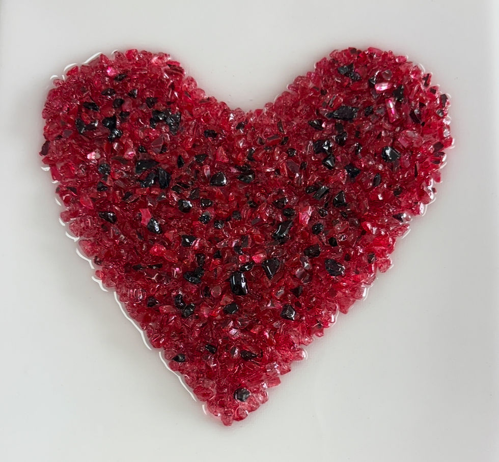 Pre-Galentine's Day Heart Glass Resin Art