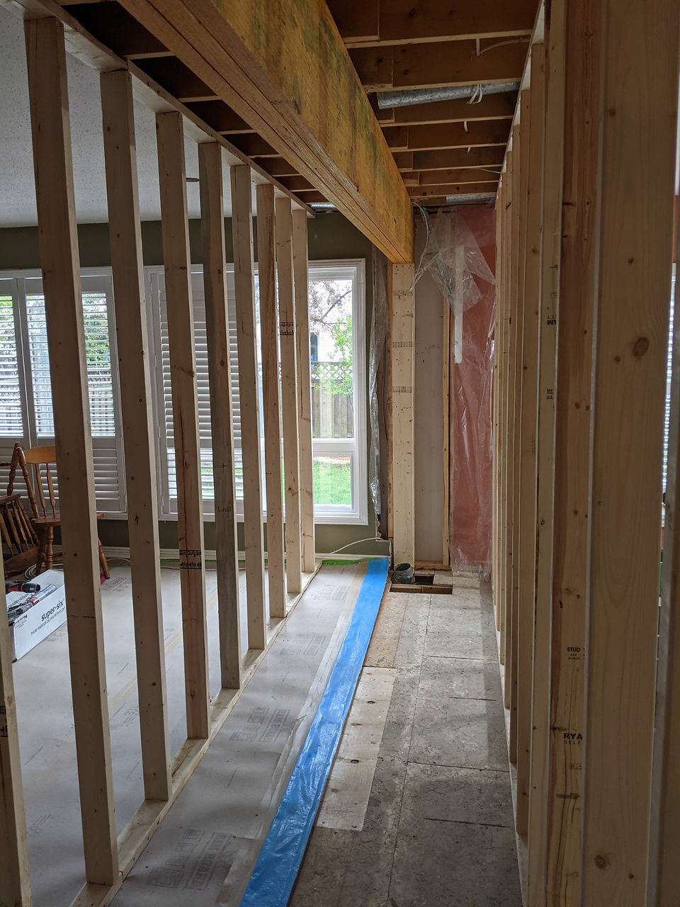 Ottawa Structural Wall Removal - New LVL beam and posts