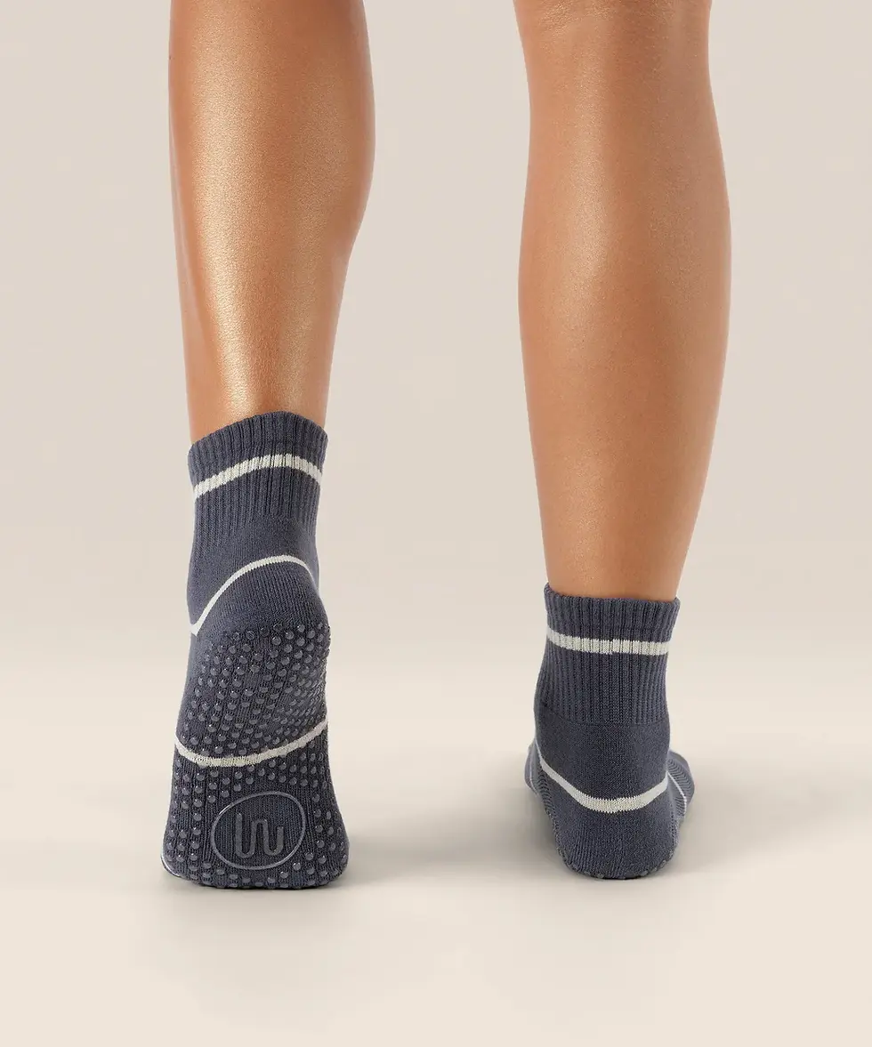 Thumbnail: Quarter Crew Grip Socks - Baseline Navy