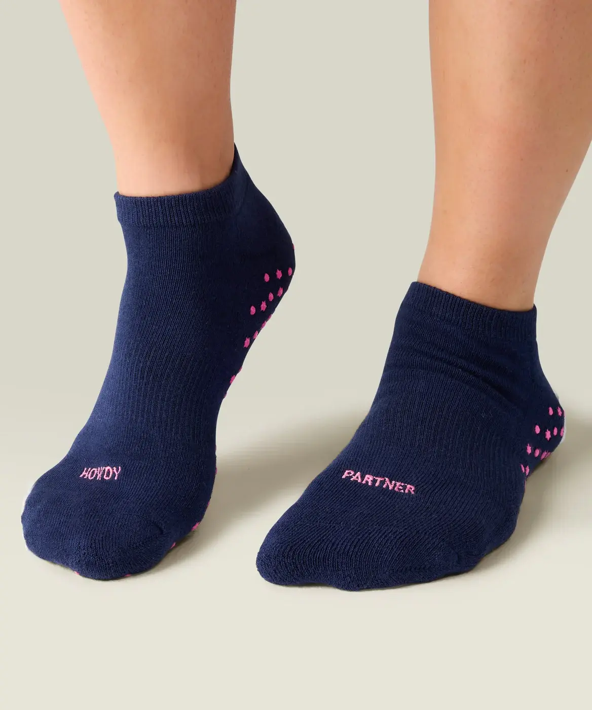 Classic Low Rise Grip Socks - Howdy Partner Ink
