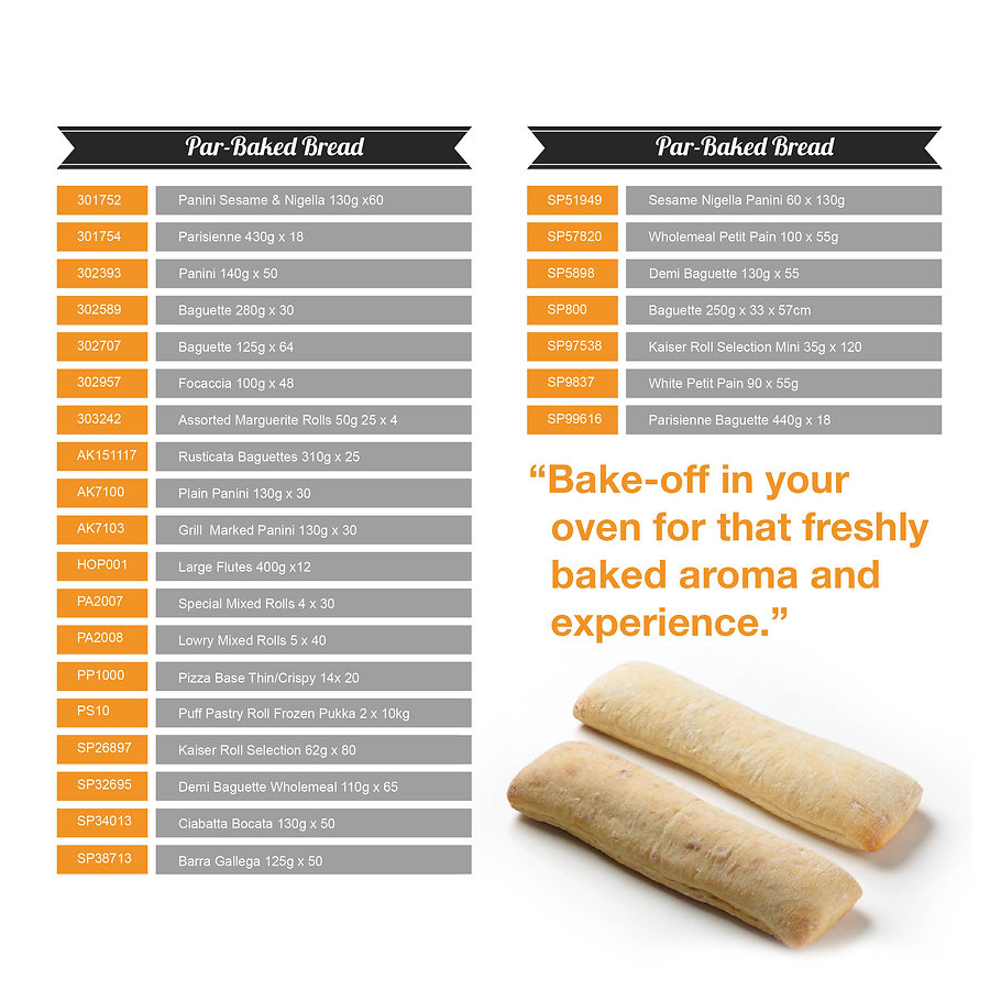 Bray Bakery par-baked bread