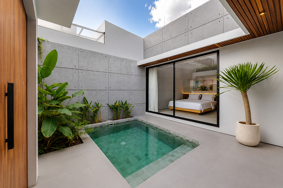 Luxury villa collection with private pool and bedroom view