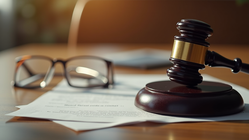 Documento judicial com carimbo de decisão favorável