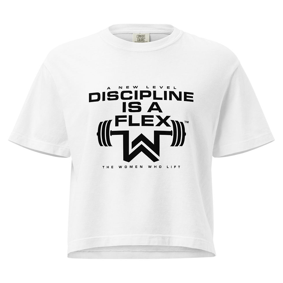 Thumbnail: DISCIPLINE IS A FLEX Cropped Tee_Black