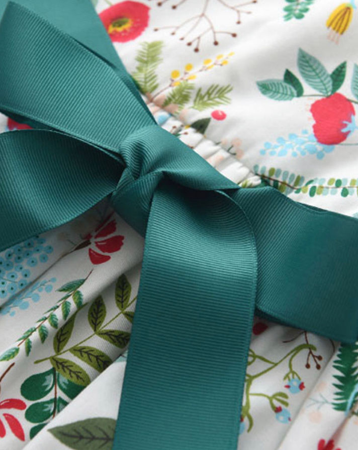 Thumbnail: Girls Pastoral Round Neck Sleeveless Floral All Over Print Dress