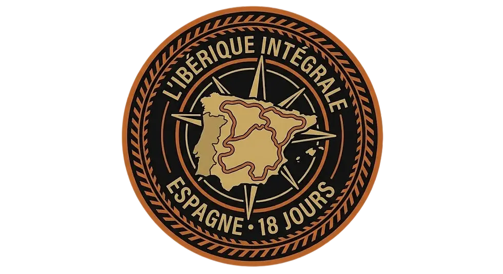 Badge du raid moto L'Ibérique Intégrale, Espagne, 18 jours