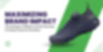arc'teryx shoe on AIM green and white background with text: "Maximizing Brand Impact." Focus on PR and affiliate channels. Dynamic and modern design.