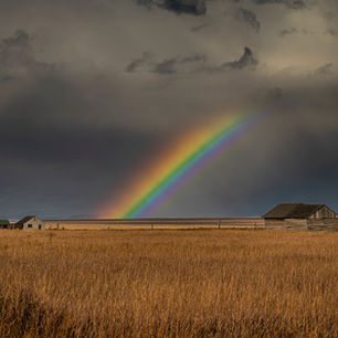 A rainbow in Grand Teton National Park after a day of thunderstorms 
