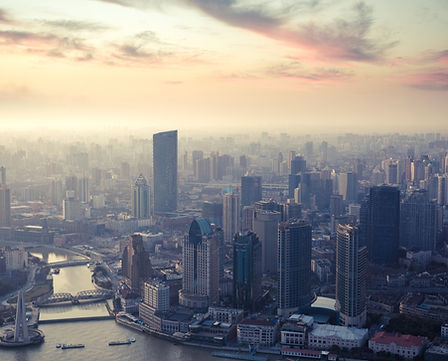 Shanghai an der Dämmerung