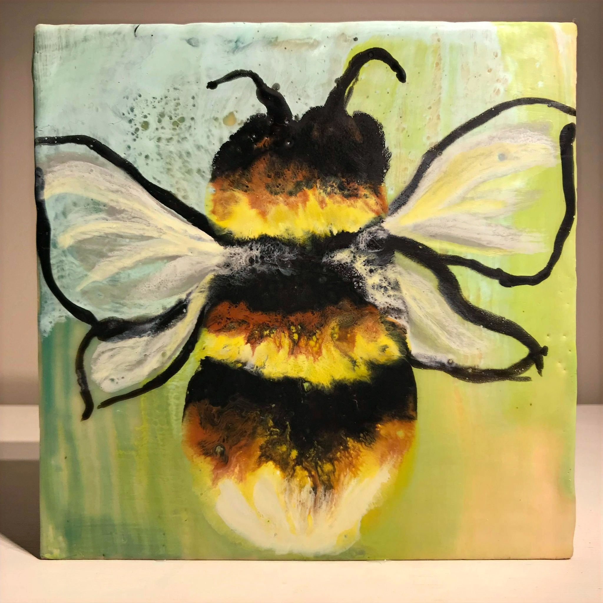 Encaustic Bee Painting