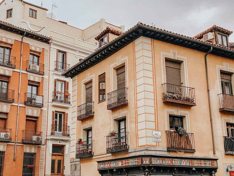 Residential neighborhood in Madrid with traditional architecture — best areas to rent an apartment