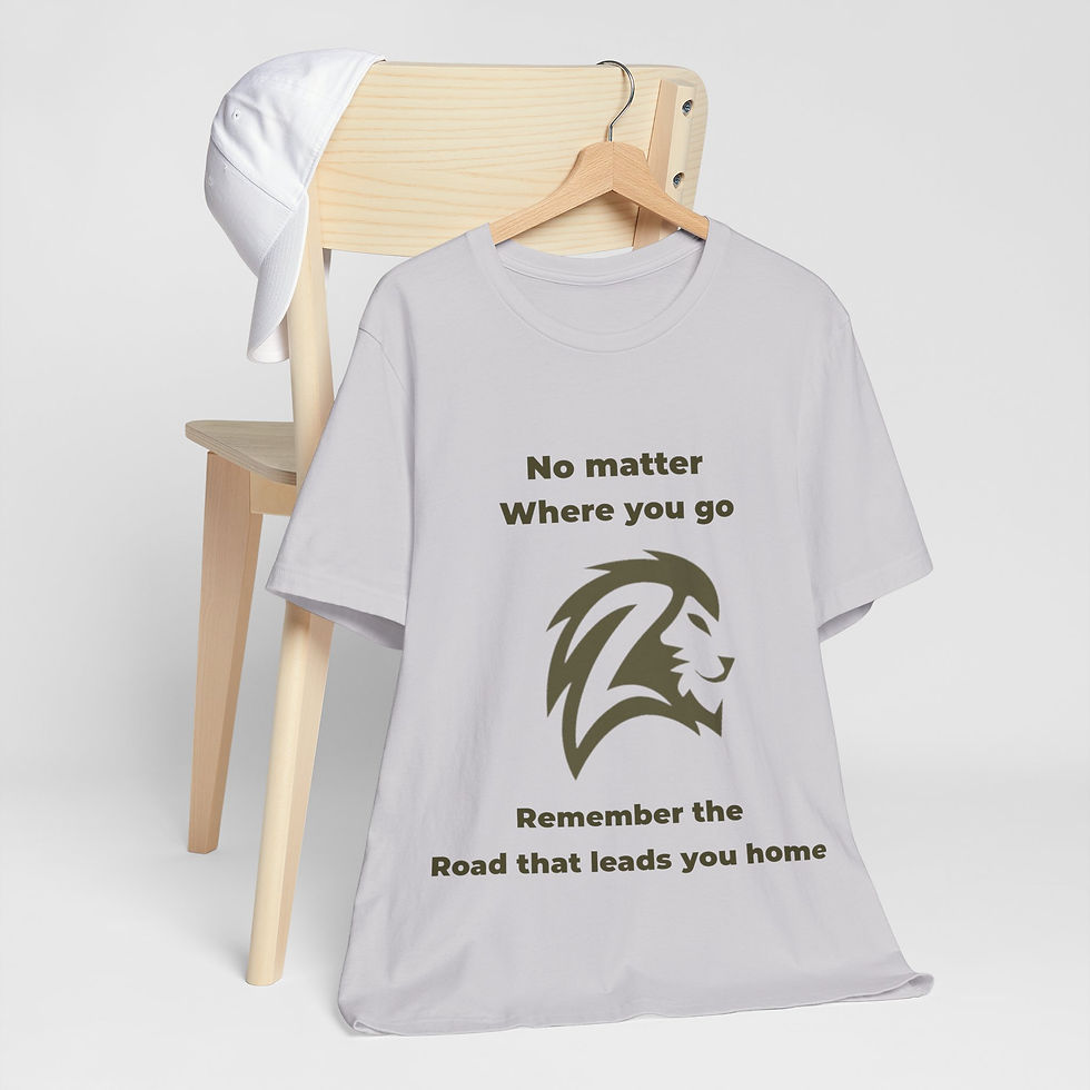 Thumbnail: No Matter Where You Go Remember the Road Home Lion T-Shirt - African Fashion 