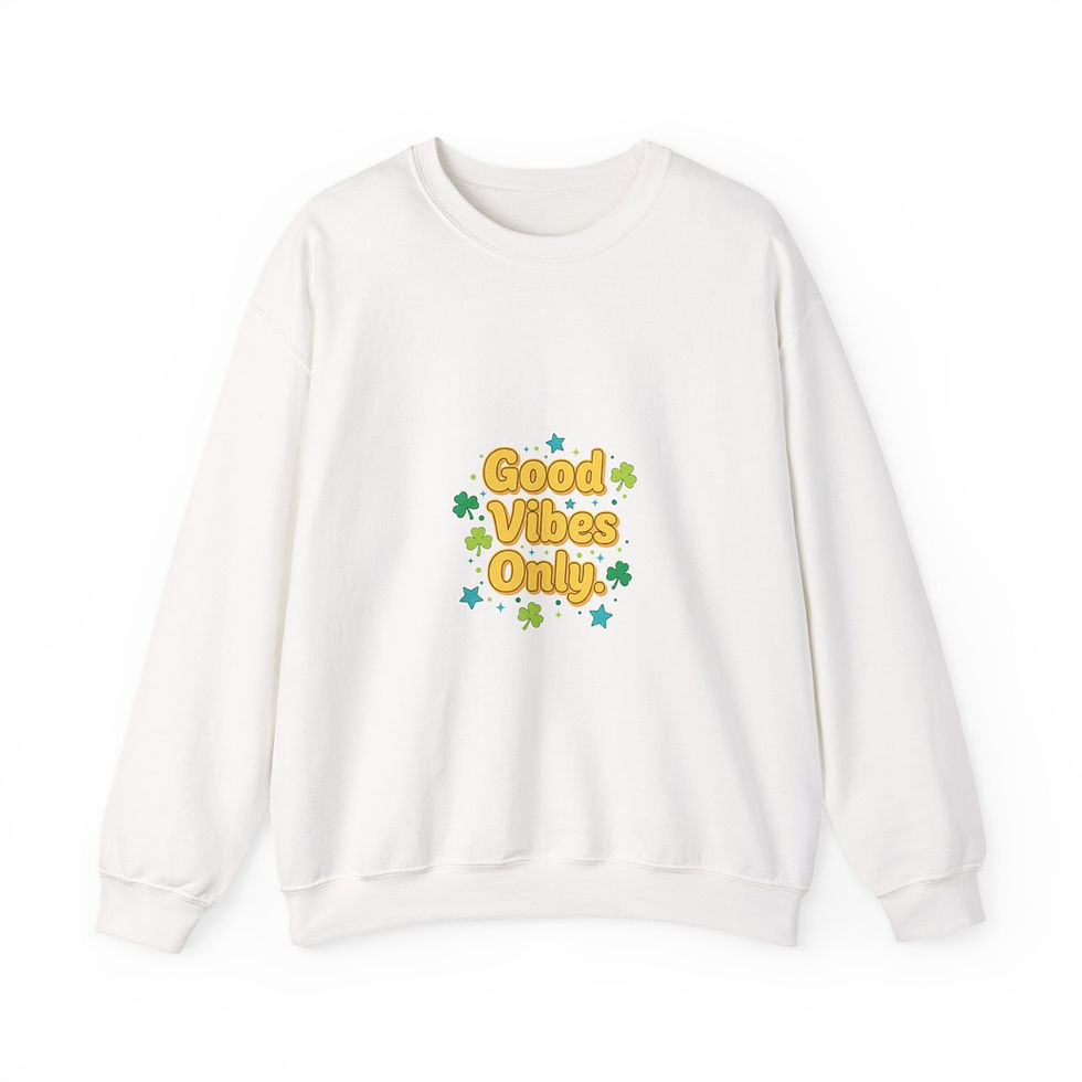 Thumbnail: Good Vibes Only Sweatshirt | lucky vibe design, green luck accents