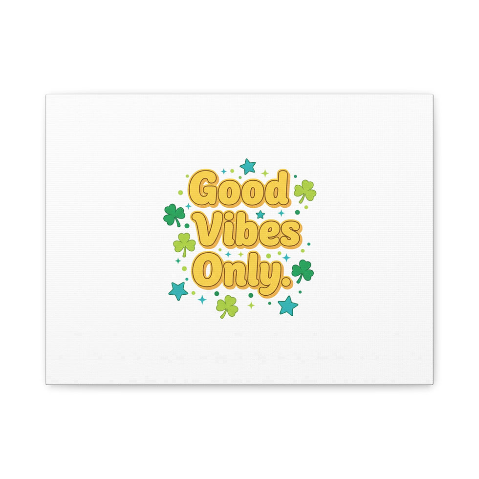 Thumbnail: Good Vibes Only Canvas | green luck vibe wall art, luck energy decor