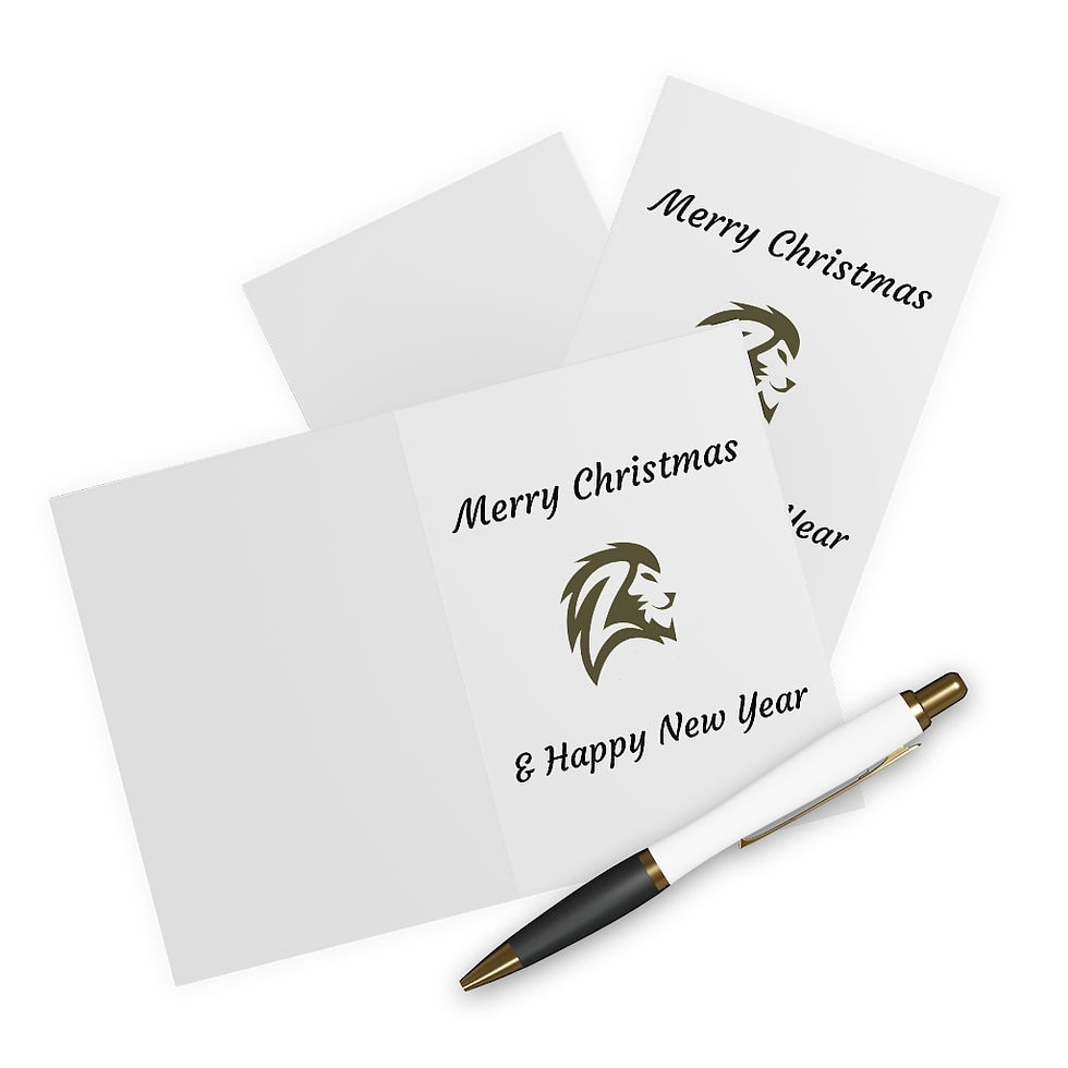 Thumbnail: Lion - Happy Christmas and Happy New Year Cards (5 Pack)