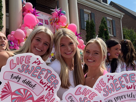 sorority women on bid day