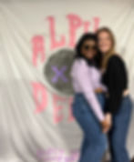 Alpha Xi Delta sorority women posing for a photo
