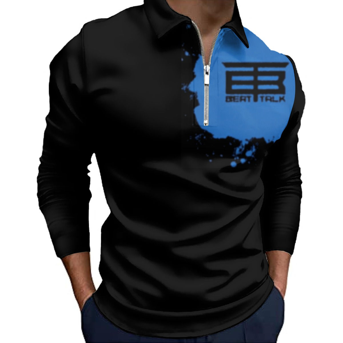 All-Over Print Men’s Quarter Zip Pullover Sweatshirt
