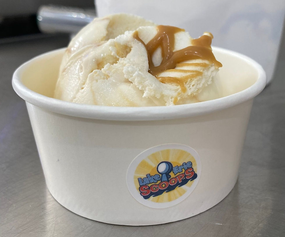 homemade scoop of caramel swirl