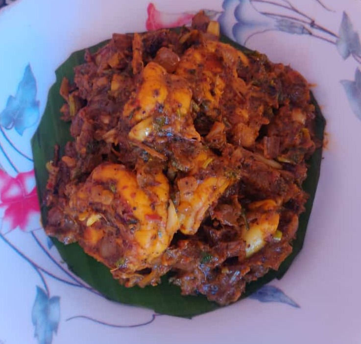 Banana Flower Prawn Butter Roast