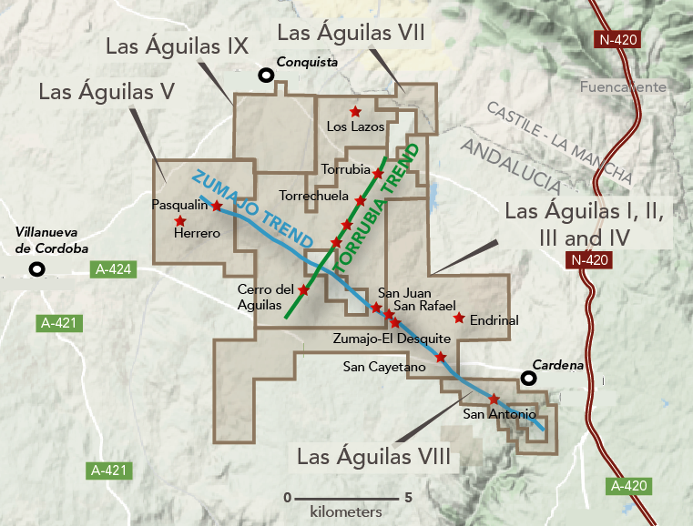 Águilas Project - Mineral Rights Map