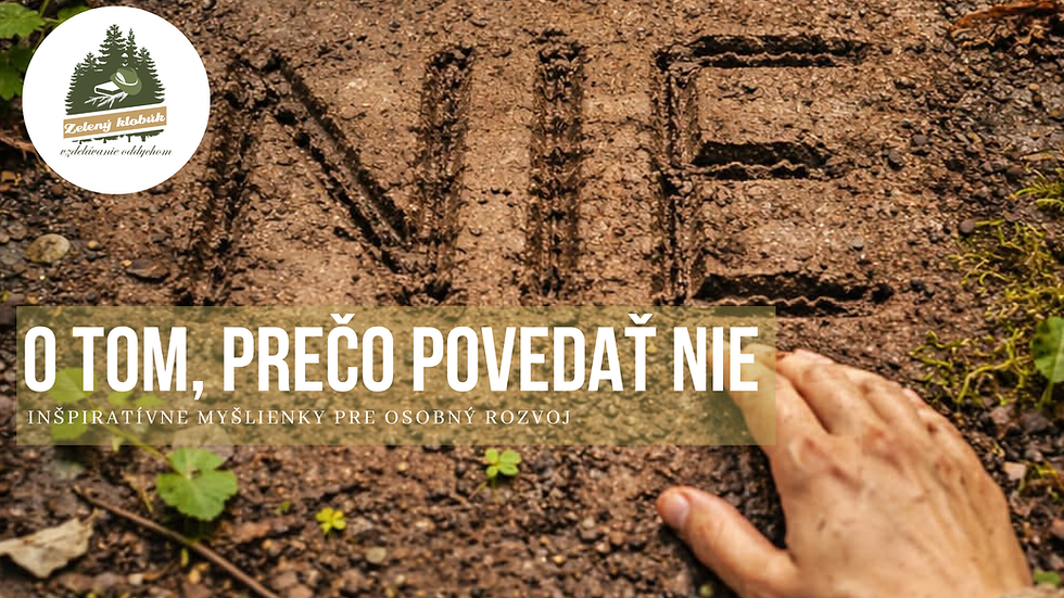 O TOM, PREČO POVEDAŤ NIE...