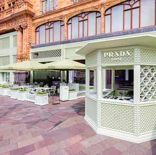 Prada Caffè Harrods Summer Terrace Pop-Up, Knightsbridge London.