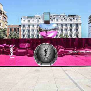 YSL Beauty Love Game Pop-Up Activation, Plaza Juan Goytisolo Madrid Spain.