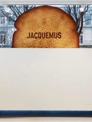 Breakfast at Jacquemus Window Display, Av. Montaigne Paris.