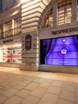Nespresso ‘Jewels of Nespresso’ Royal Coronation Window Display Installation, Regent Street London.