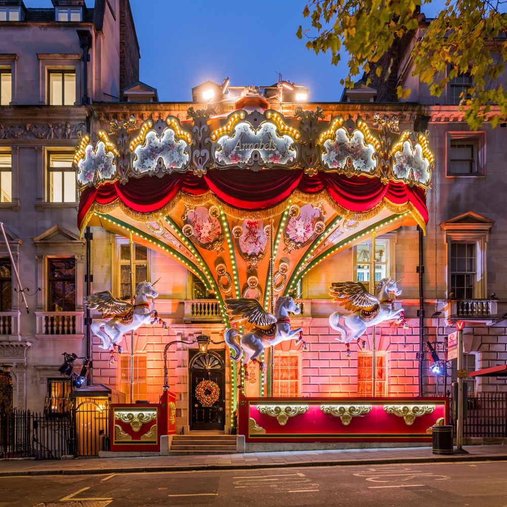 Annabel's Christmas Exterior, Berkeley Square London.