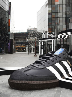 Adidas Samba Three Stripes Pop-Up Installation, Beijing Sanlitun China.