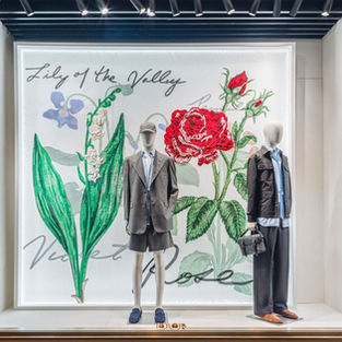 Christian Dior Kim Jones Fall Collection Embroidered Window Display Installations.