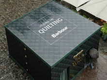 Barbour 'Icons In Quilting' Pop-Up Exhibition Space, Covent Garden Piazza London. 