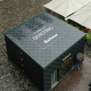 Barbour 'Icons In Quilting' Pop-Up Exhibition Space, Covent Garden Piazza London.