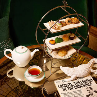 Lacoste Le Café Lacoste Themed Afternoon Tea at The Plaza, The Palm Court 768 Fifth Avenue NYC.
