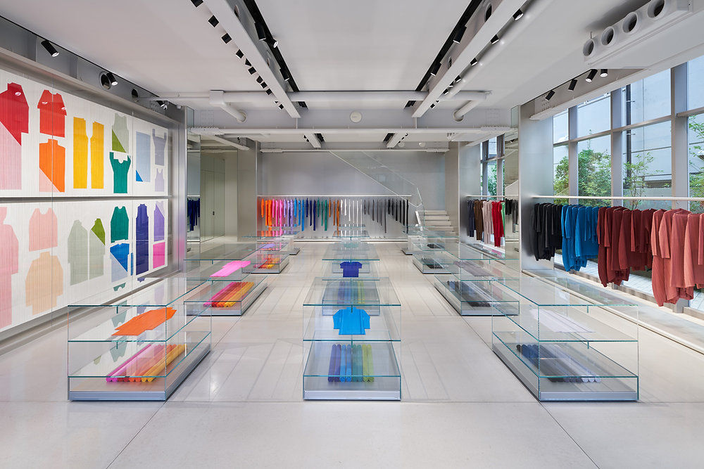Pleats Please Issey Miyake New Store Opening, Tokyo Japan.