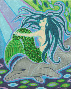 Mermaid and Dolphin X