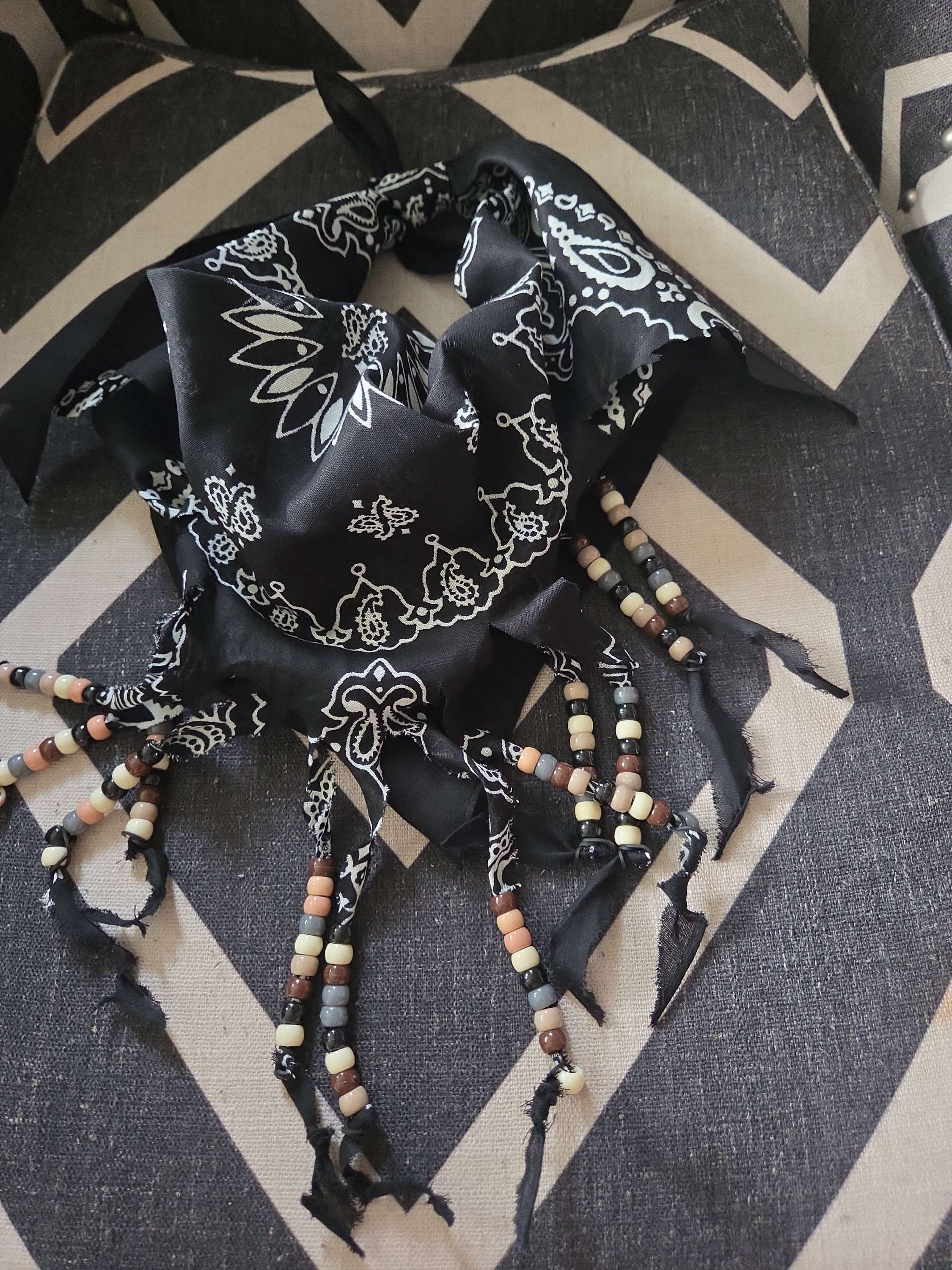 Beaded Bandana Black 