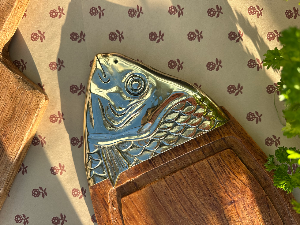 Thumbnail: Mid Century Brass Fish Serving Board