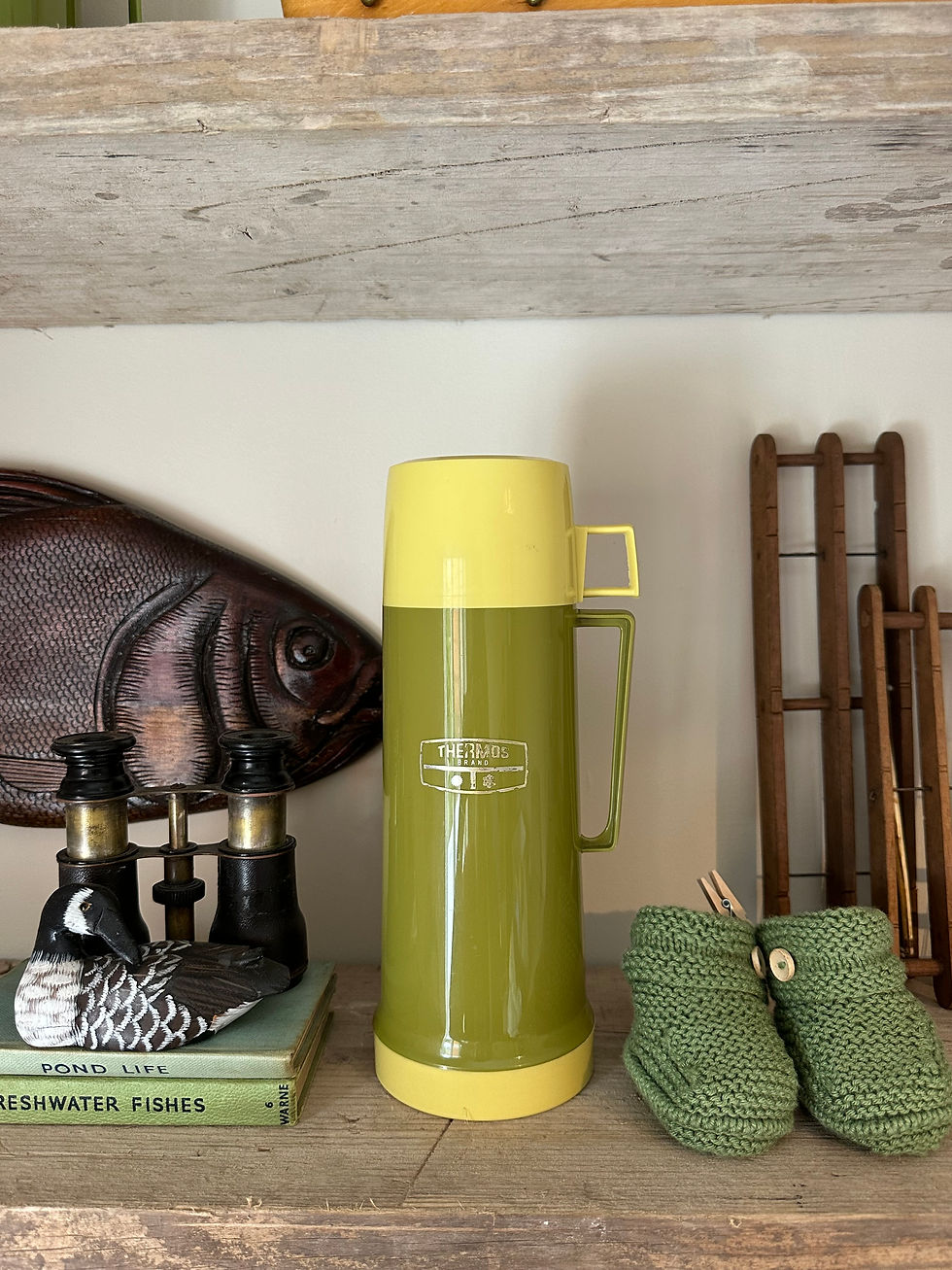 Thumbnail: Vintage Green Thermos Flask
