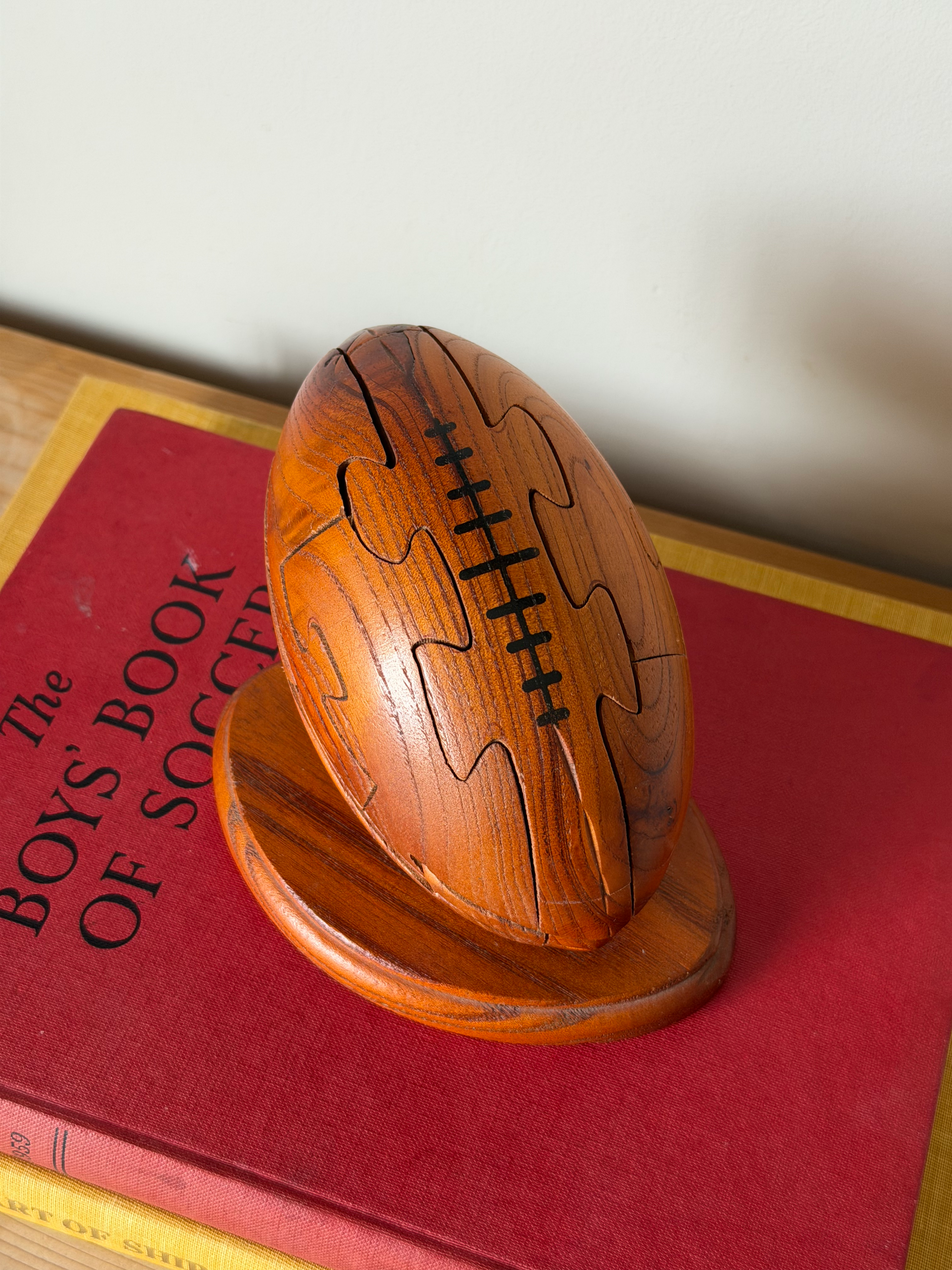 Vintage Wooden American Football Puzzle