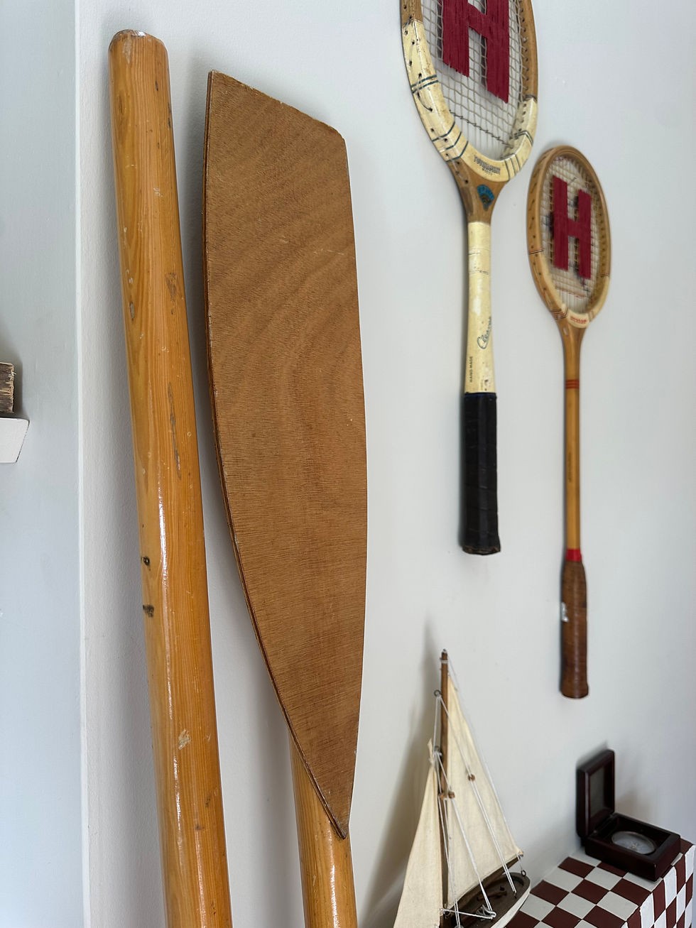 Thumbnail: Pair of vintage row boat oars