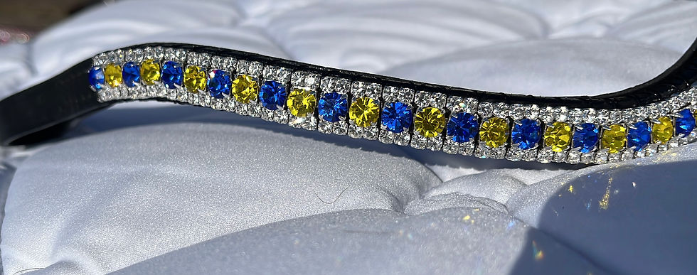 Thumbnail: Prestige 3 Row Browband - Sapphire, Citron & Crystal