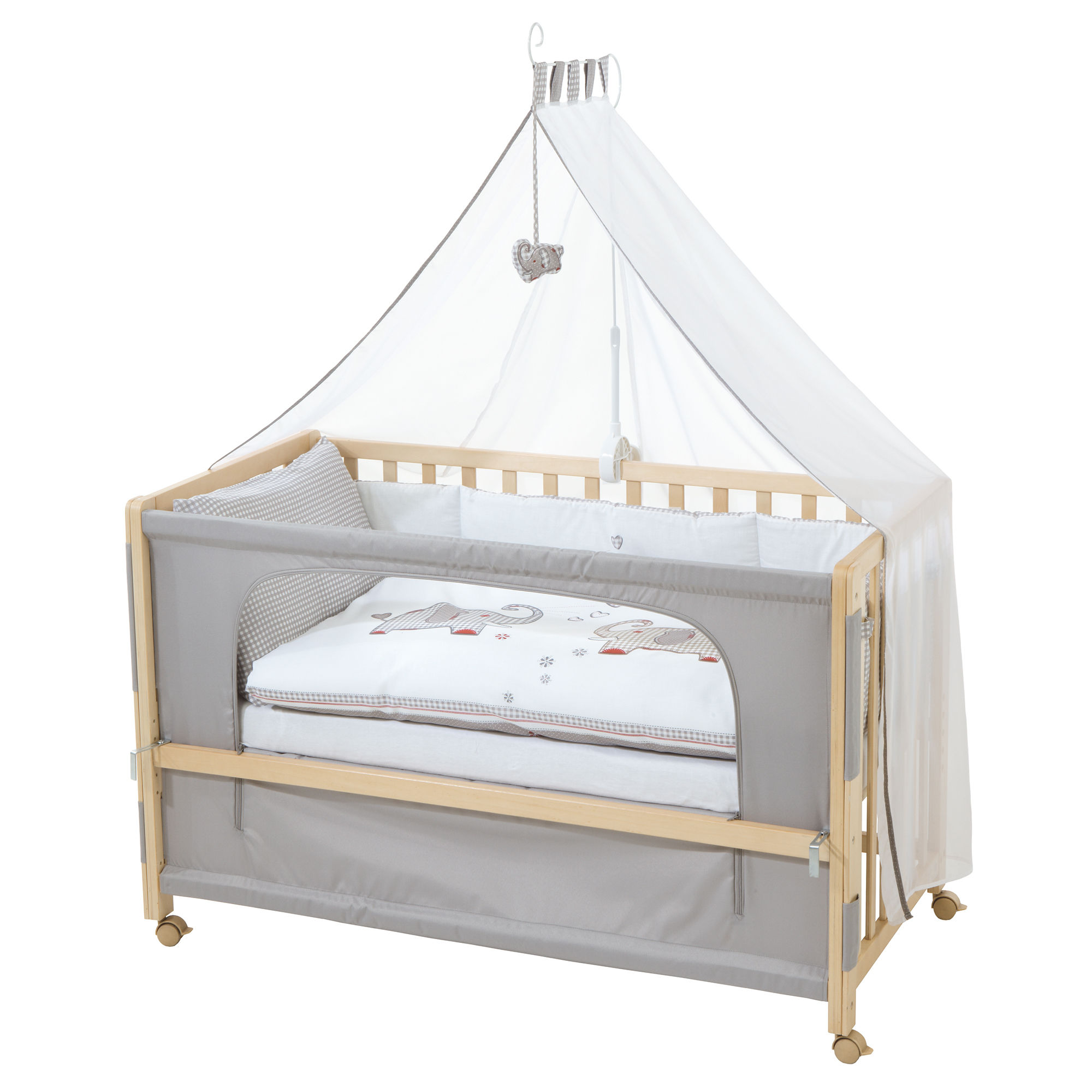Roba Room Bed 'Jumbo Twins', 60 x 120cm, Beistellbett mit kompletter Ausstattung