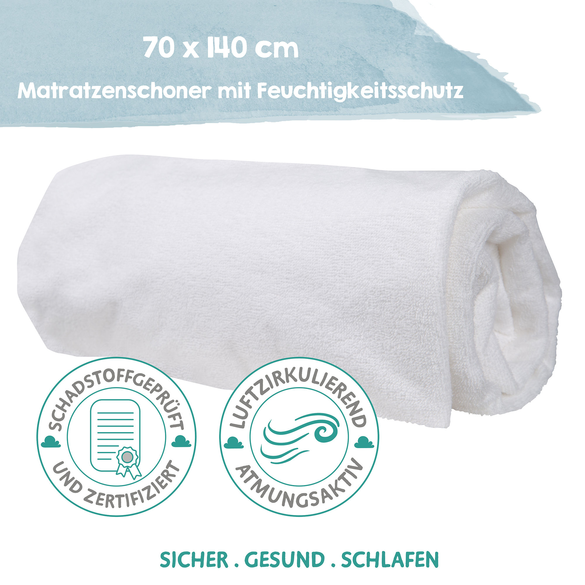 Roba Matratzenschoner 'safe asleep®' mit Feuchtigkeitsschutz, aus Frotteegeweb