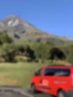 shuttle in front of mountain